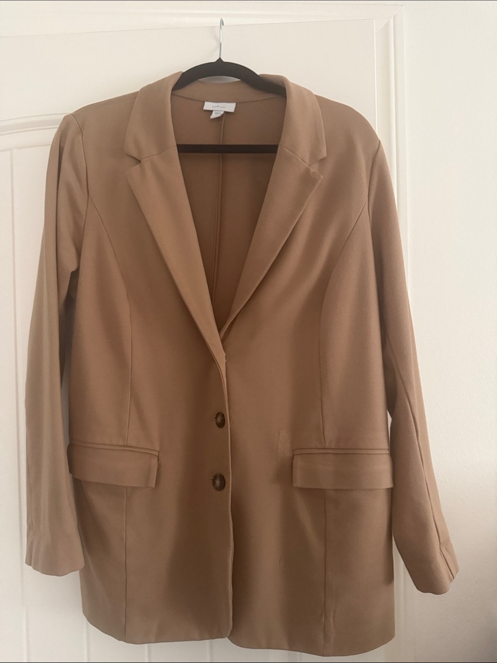 J. Jill Tan Single-Button Notch Lapel Blazer